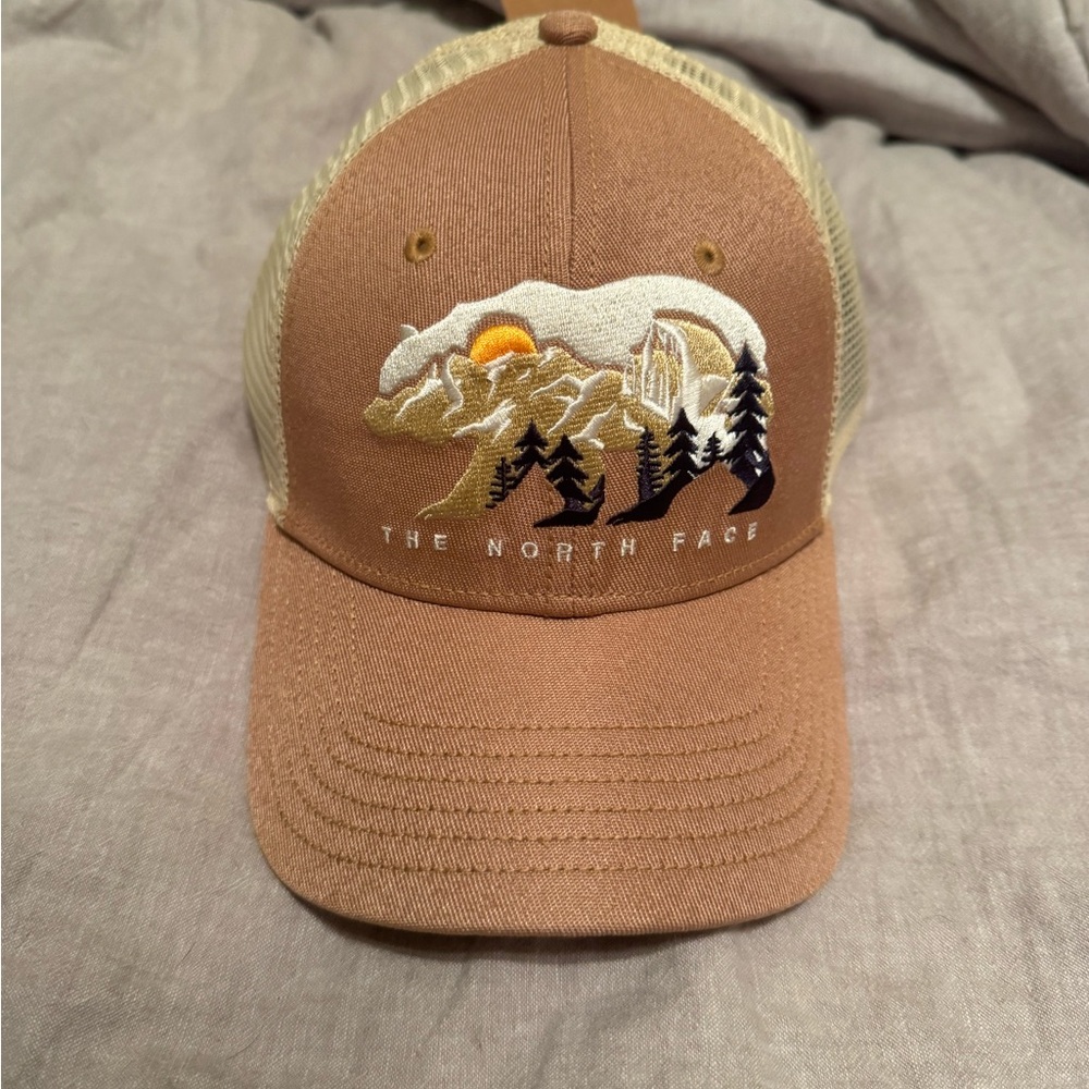 The North Face Tan and Cream Trucker Hat